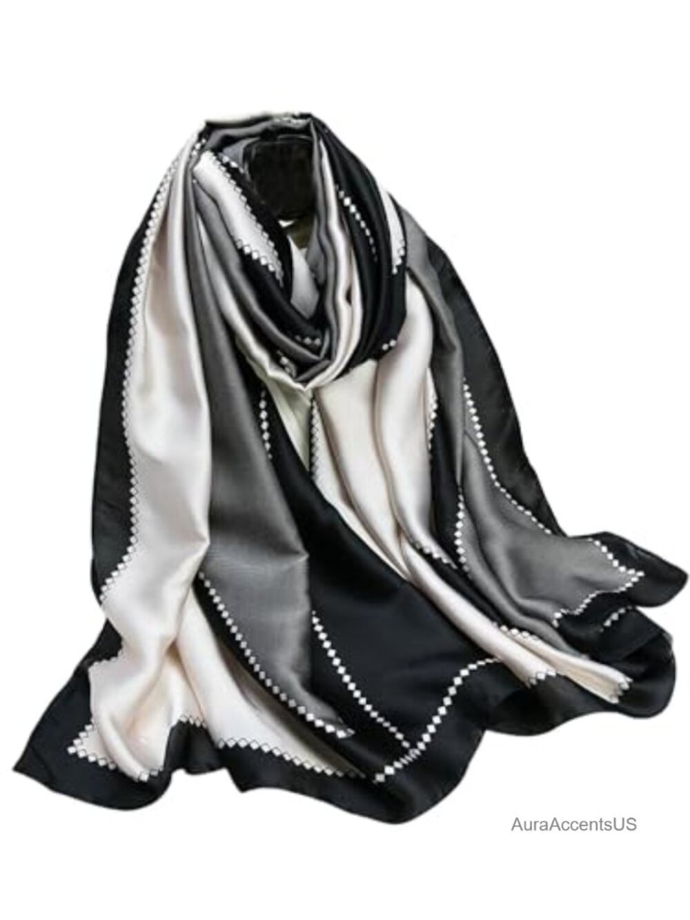 Luxury Satin Scarf Women Large Hair Wrap Shawl Neck Scarf Polyester